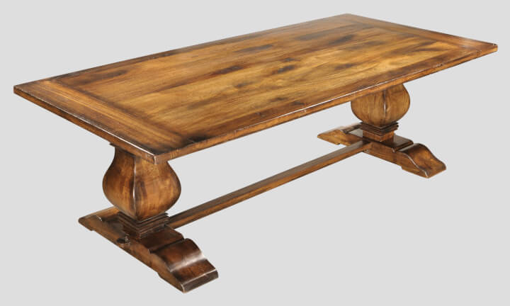 Dining Table Rectangle Vintage Pecan Finish