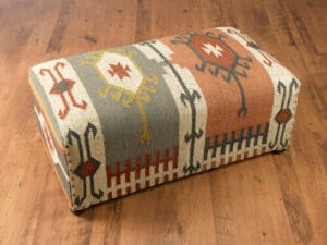 Ottoman Rectangle Kilim Fabric Pecan Finish