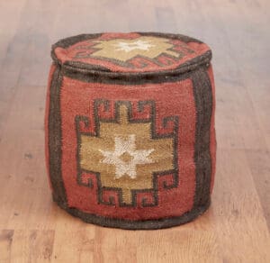 Pouf Round Red Kilim