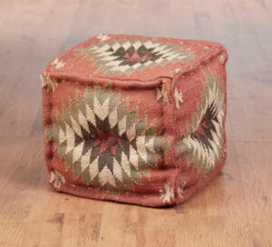 Pouf Red Kilim Square