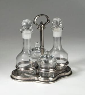 Condiment set with Stand Clear Glass