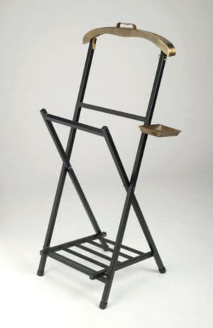 Garment Stand Black with Brass Accents