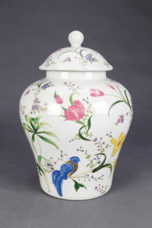 Ginger Jar, Bird and Flower Design