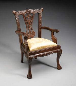 Chippendale Arm Chair - Mahogany Finish