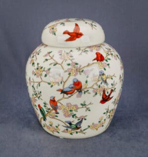 Jar, Bird and Flower Design