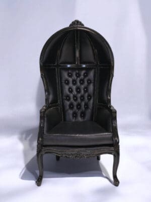 Monk Chair, Black Leather