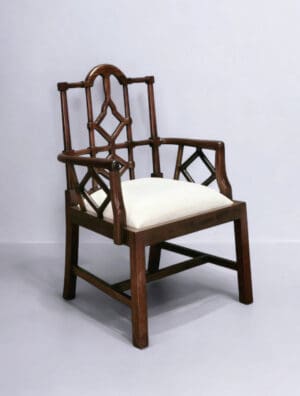 Bamboo Arm Chair Chinoiserie - Walnut Finish