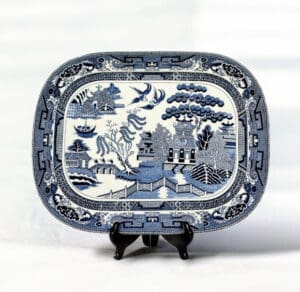 Blue Willow Design Porcelain Platter(stand not included)