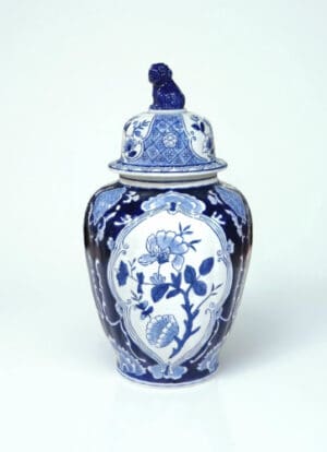 Fluted Fu Dog Jar, 10.5in